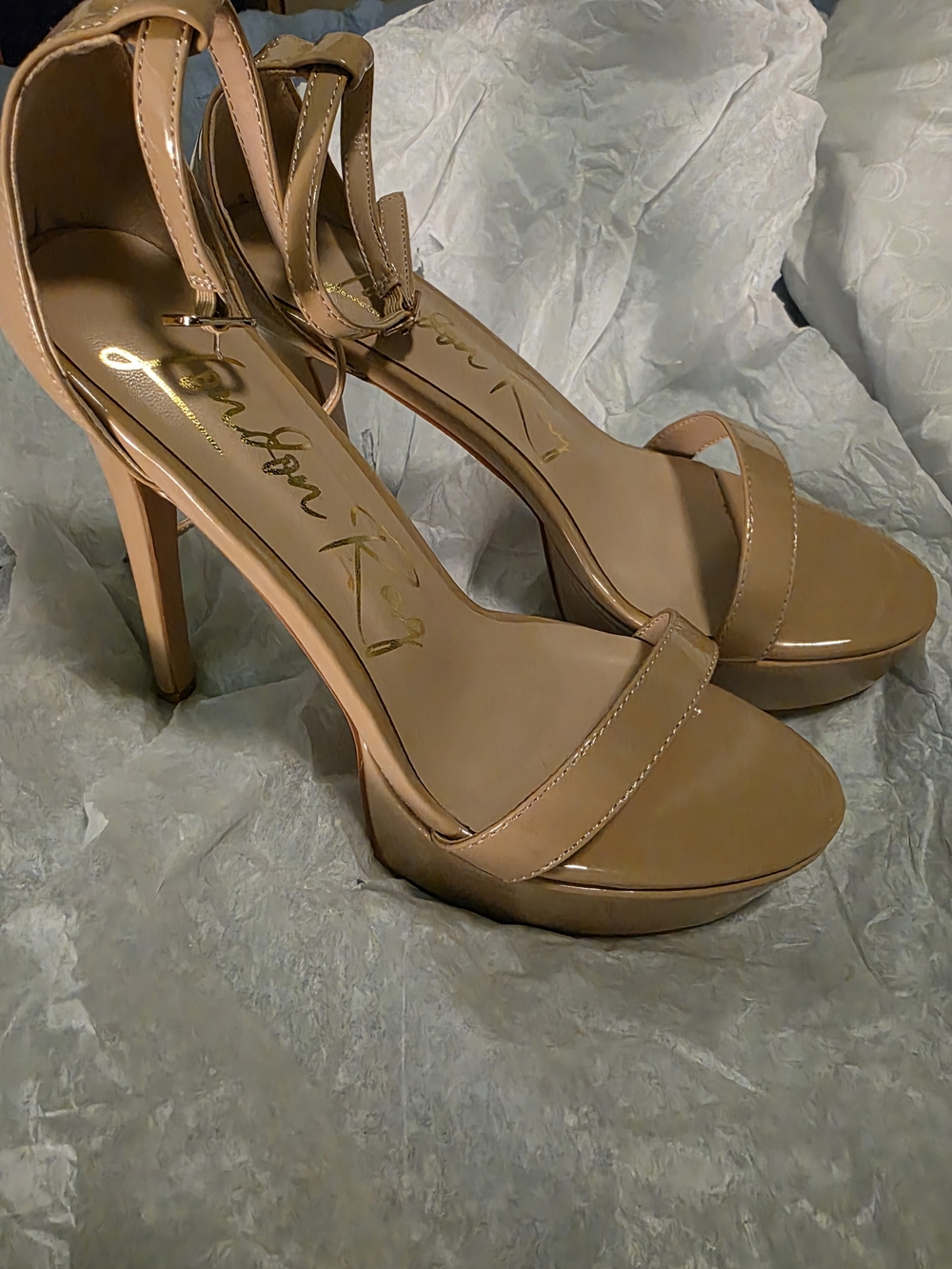 My Mains High Platform Stiletto Sandals Size 9 Ankle-Strap Heels - Picture 2 of 4
